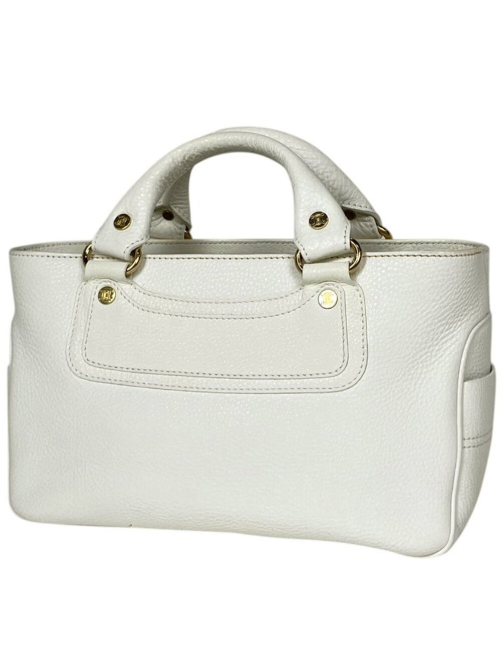 Celine Boogie Bag Handbag Blason Leather White